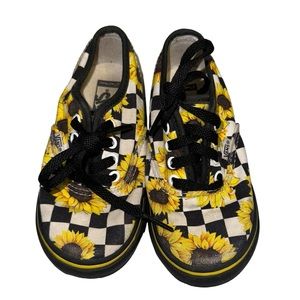 Vans Sunflower Checkered Old Skool Shoes Toddler Lace Up 8.5